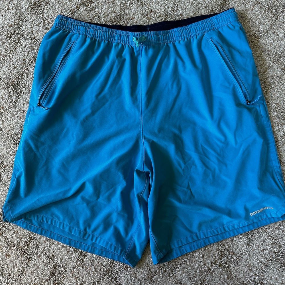 Patagonia Teal and Gray Active Shorts